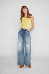 Penelope Daisy Fields Flare Jeans Medium Wash