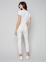 Frayed Hem Denim Pant Natural