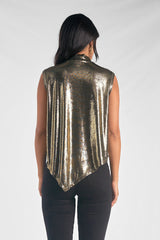 Asymmetric Metallic Tank Gold