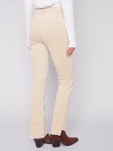 Asymmetric Hem Stretch Corduroy Flare Truffle