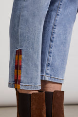 Audrey Emb. Side Slit Straight Ankle Light Vintage