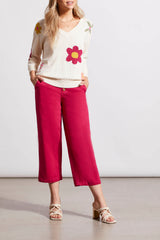 Floral Front Contrast Back Sweater Sandust Multi