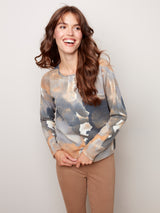 Reversible Printed Sweater Chestnut