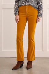 Fly Front 5 Pocket Corduroy Pant Marigold