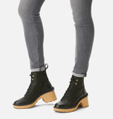 Hi Line Heel Lace Boot Black + Tawny Buff