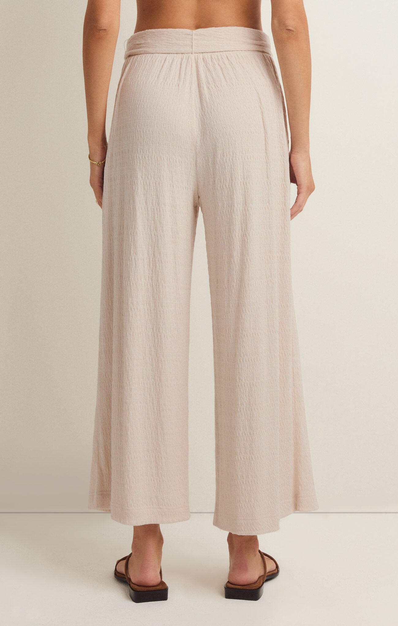 Isla Pucker Knit Pants Whisper White