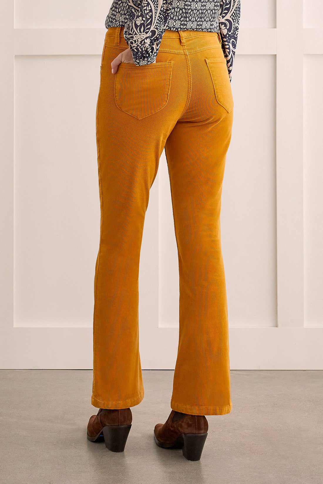 Fly Front 5 Pocket Corduroy Pant Marigold