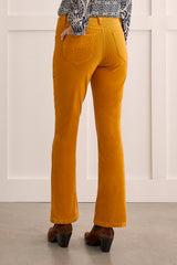Fly Front 5 Pocket Corduroy Pant Marigold