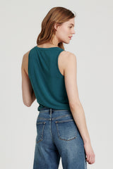 Ellis Vneck Curved Hem Tank Spruce