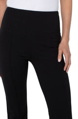 Pearl Full Length Pintuck Ponte Flare Black