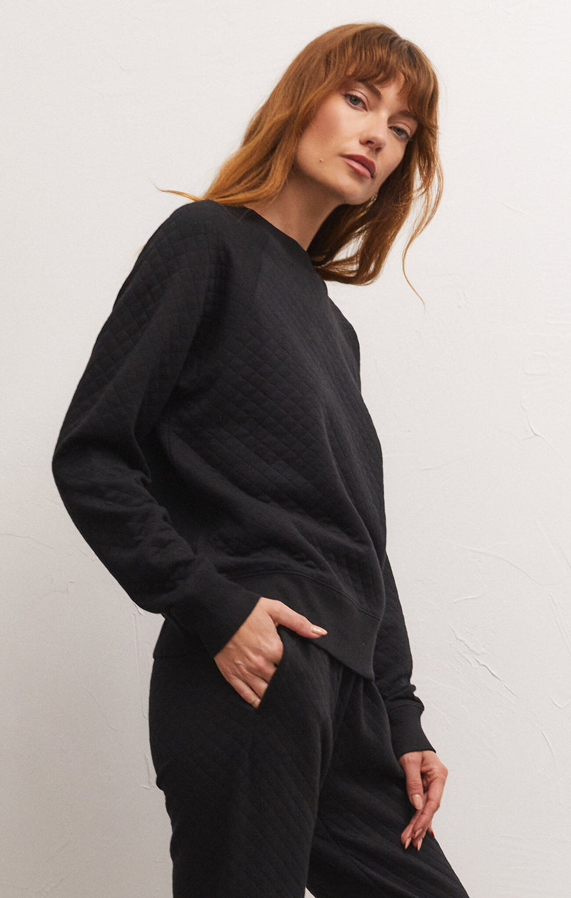 Volt Quilted Sweatshirt Black