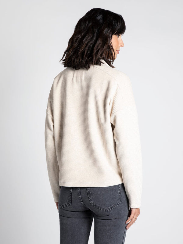 Beezie Quarter Zip Pullover Heathered White Swan