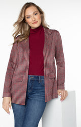 Princess Dart Boyfriend Blazer Mulberry Houndstooth