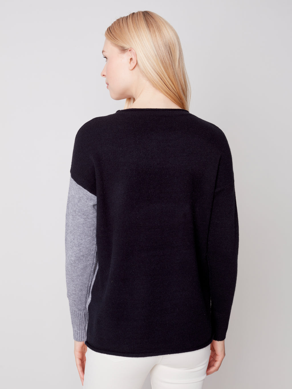 Colorblock Stitch Detail Sweater Black – Broadway in Stanley