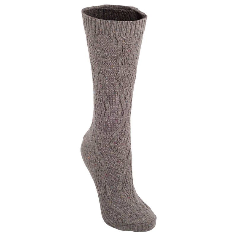 Weekend Ragg Cable Crew Socks Warm Grey