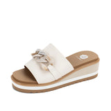 Alora Wedge Slides Bone