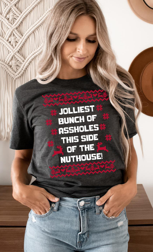Jolliest Bunch Of Assholes Tee Heather Charcoal