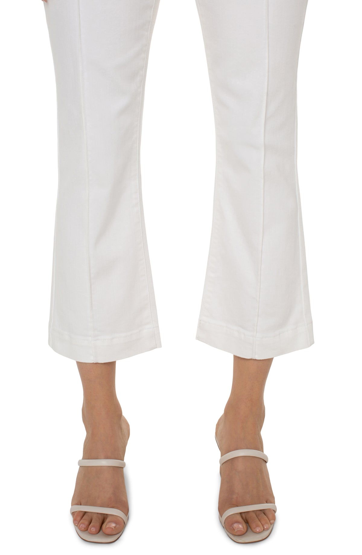 Chloe Crop Slim Pintuck Pants Bright White