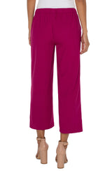 Pull On Wide Leg Crop Trouser Fuchsia Kiss