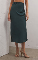 Europa Silky Sheen Midi Skirt Abyss