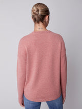 Scarf Rounded Hem Sweater Heather Cinnamon