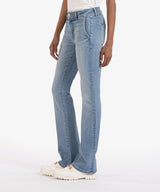 Natalie Back Welt Pocket Mid Rise Flare Jeans Moment