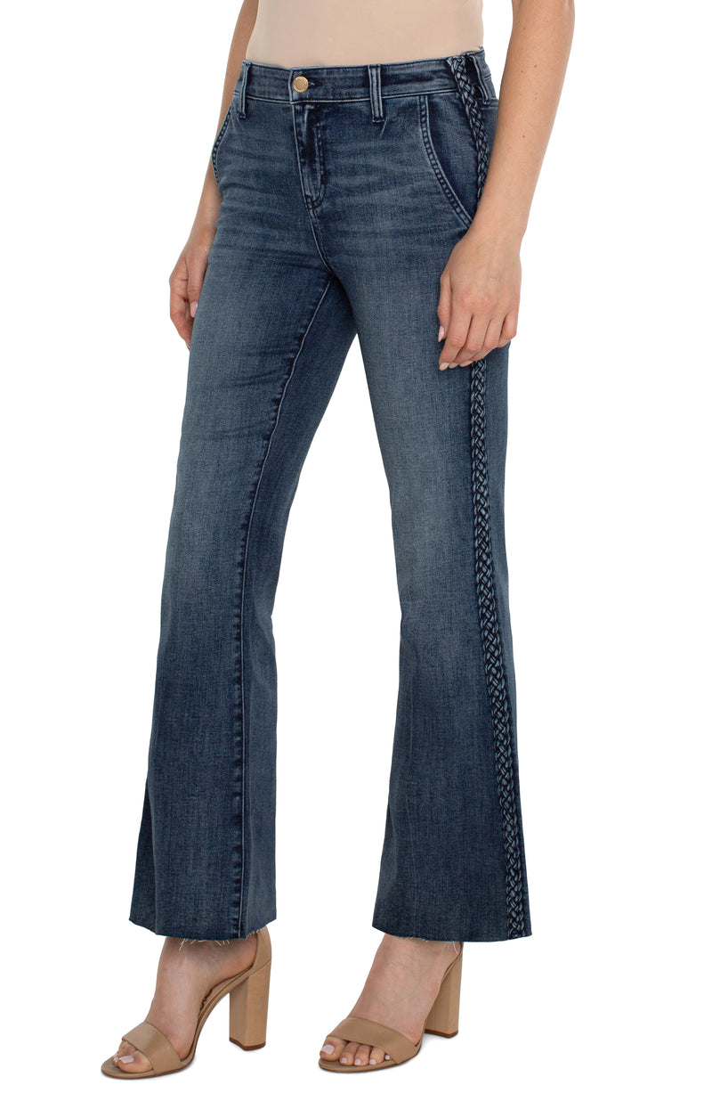 Hannah Braided Trim Flare Jeans Ponderay