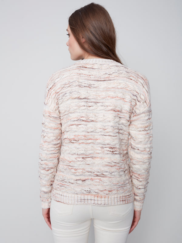 Decorative Stitching Crew Neck Sweater