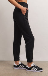 Slim Quilted Jogger Black