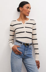 Scarlett Rib Henley Stone