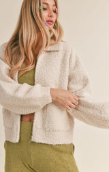 Marguerite Sweater Zip Up Tan