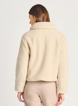 Sherpa Toggle Closure Jacket Oatmeal