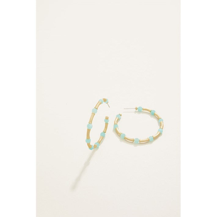 Calm Waters Hoops Earrings Amazonite