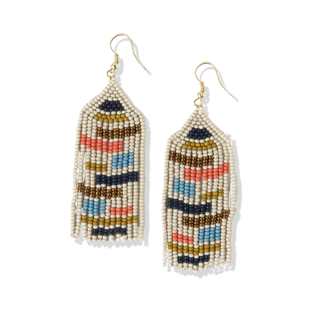 Dolly Horizontal Blocks Beaded Earrings