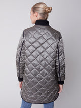 Long Quilted Puffer Jacket Spruce