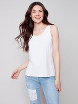 Bamboo Viscose Reversible Cami White