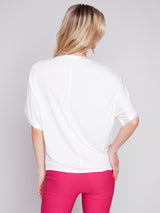 Loose Satin Jersey Combo Top Natural
