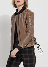 Kellie Bomber Moto Jacket Cold Chestnut