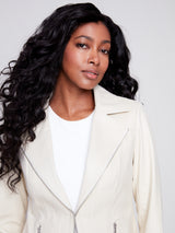 Vintage Suede Moto Jacket Clay
