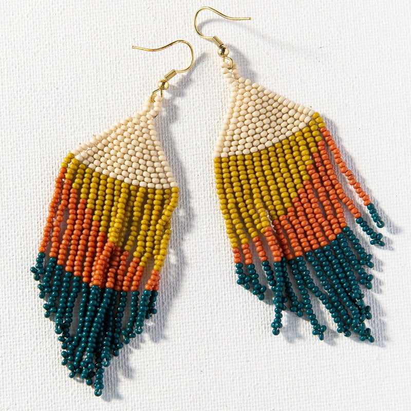 Erin Ombre Beaded Earrings Peacock