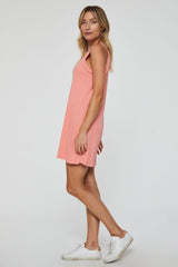 Justine High Neck Sleeveless Dress Burnt Coral