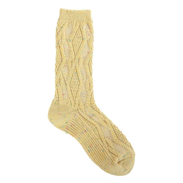 Weekend Ragg Cable Crew Socks Yellow