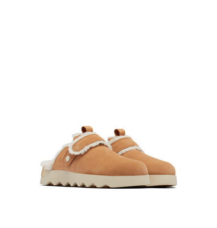 Viibe Suede Cozy Clogs Tawny Buff + Natural