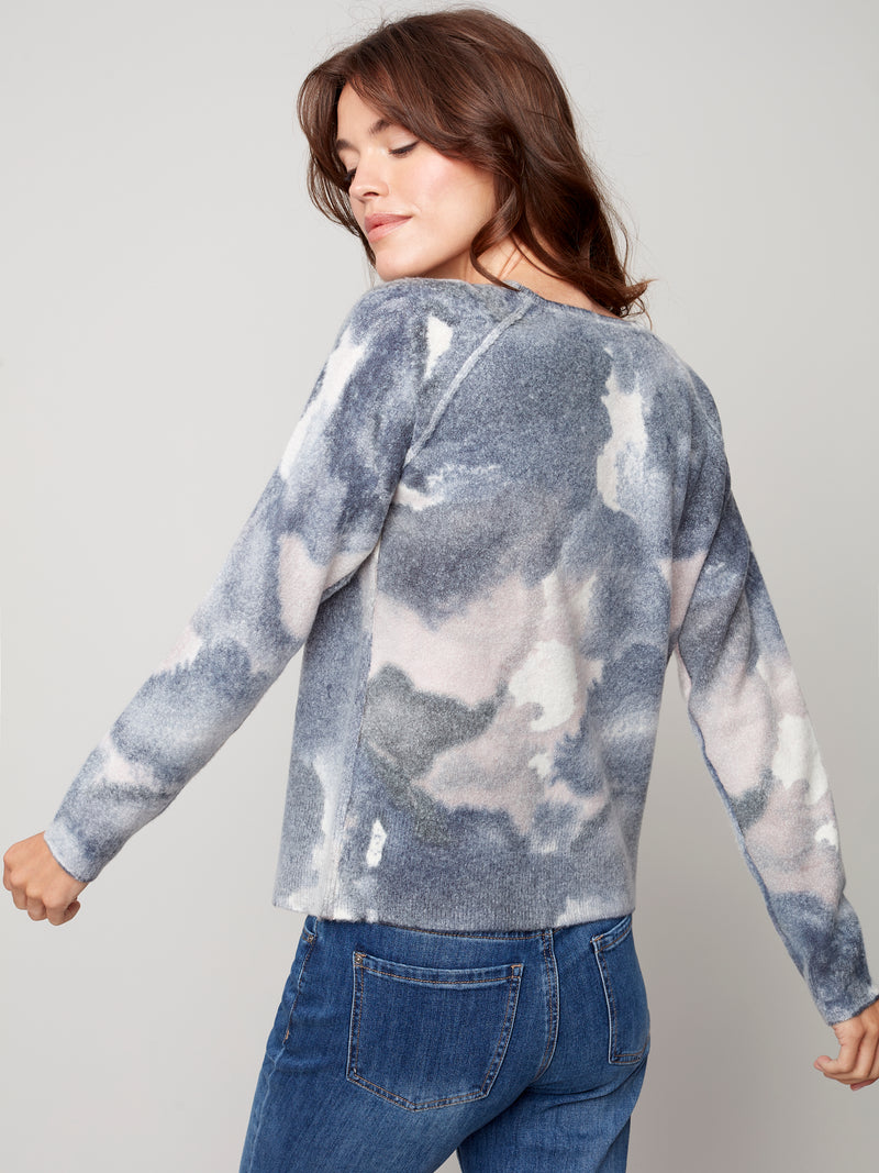 Reversible Printed Sweater Lilac