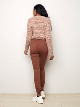 Frayed Hem Denim Pant Toffee