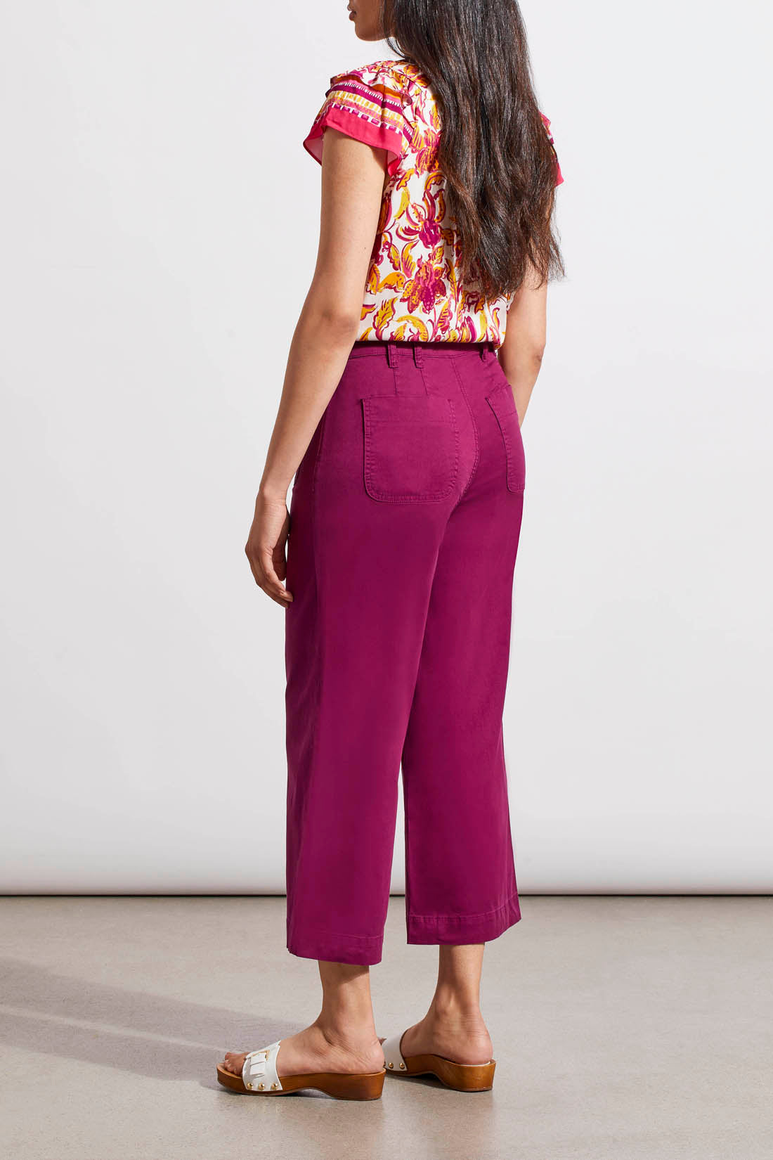 Brooke Wide Leg Crop Jeans Plum