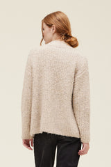 Plush Knit Zip Up Cardigan Oat