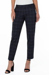Kelsey 29" Knit Trouser  Navy + Grey Tartan