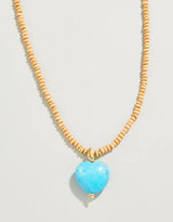 Full Heart 18" Necklace - Turquoise Natural