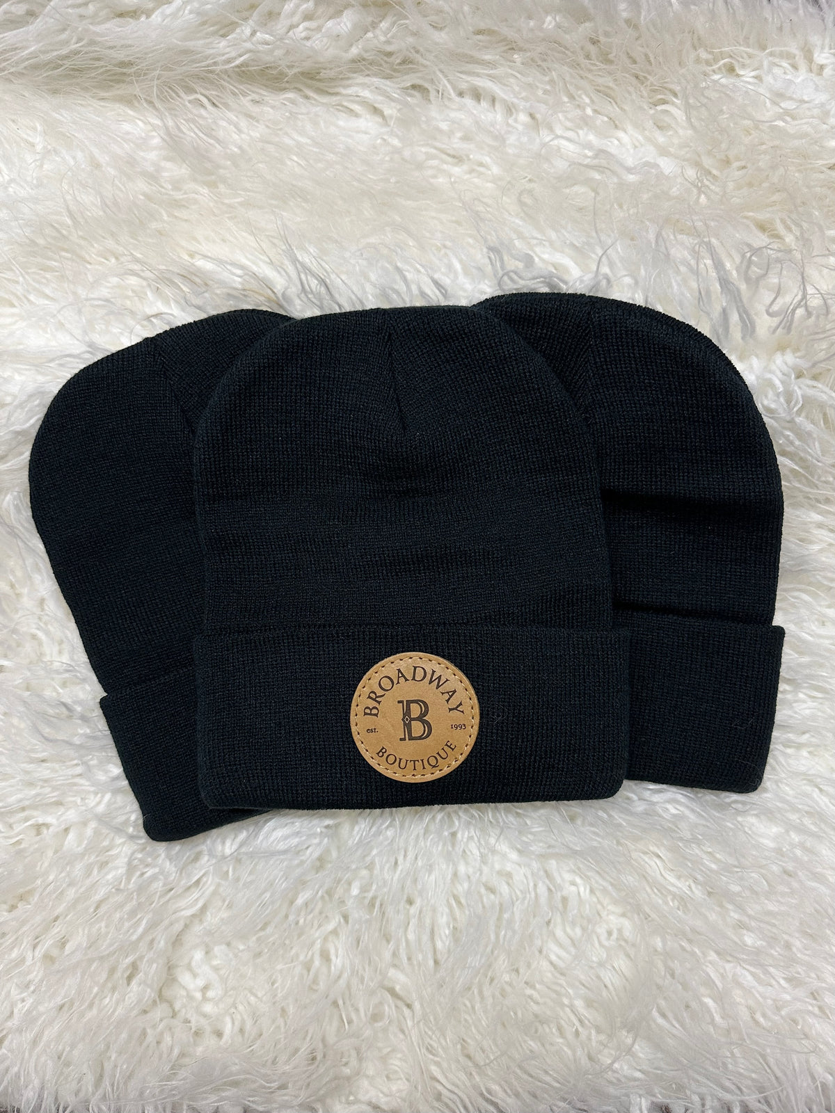 Broadway Leather Patch Beanie